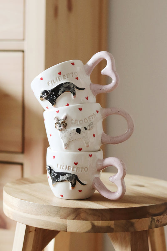 Taza personalizada mascota - asa corazón