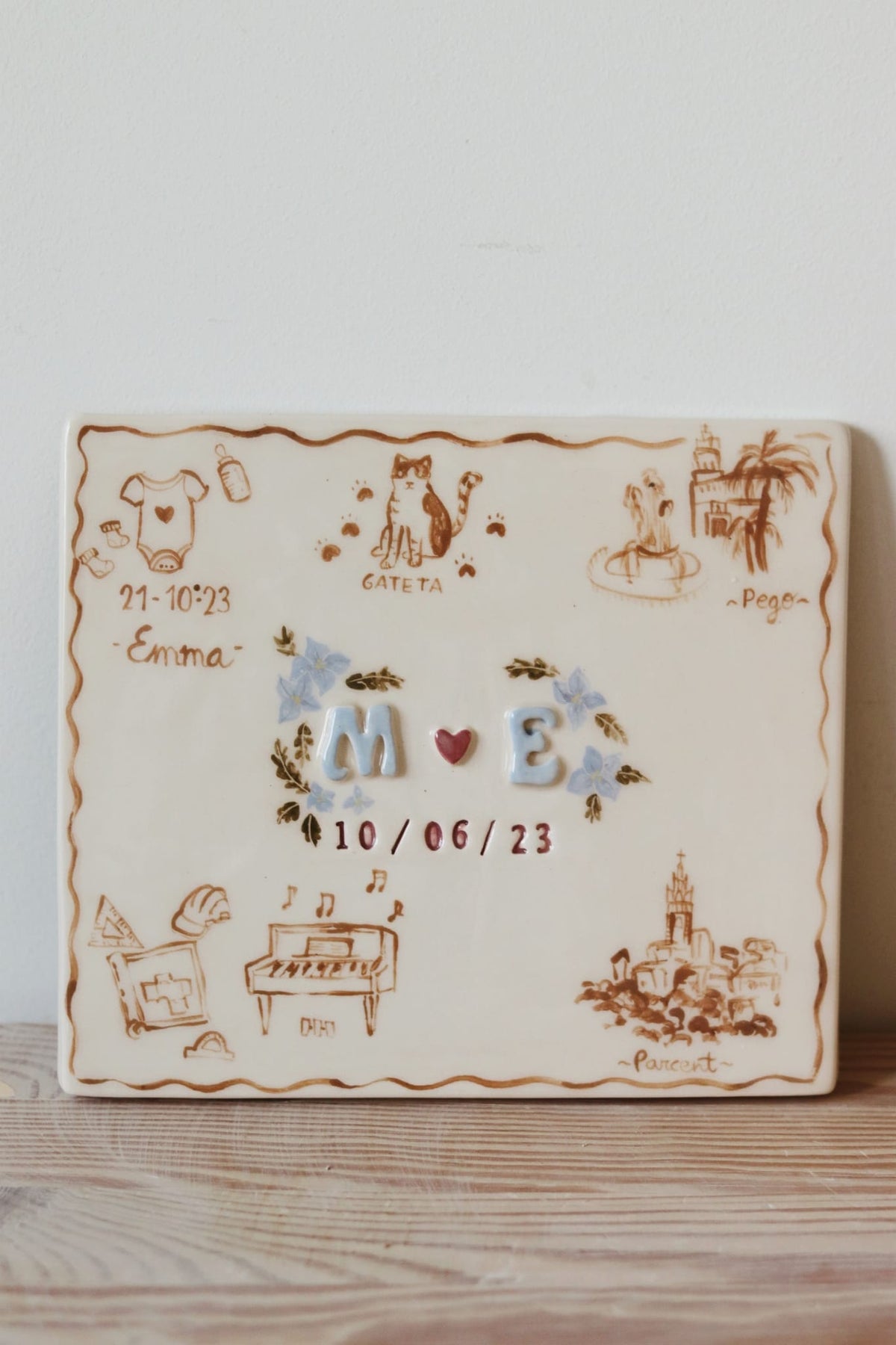 Placa decorativa pareja