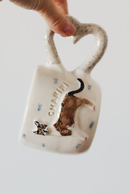 Taza personalizada mascota - asa corazón