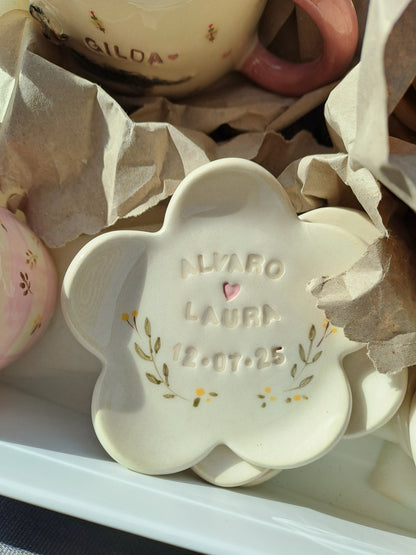 Regalo invitados - plato forma flor