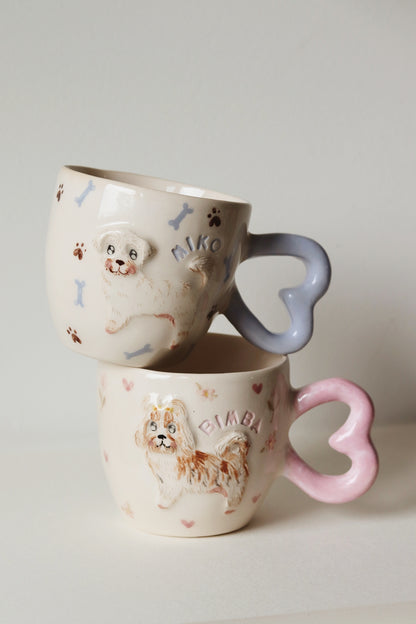 Taza personalizada mascota - asa corazón